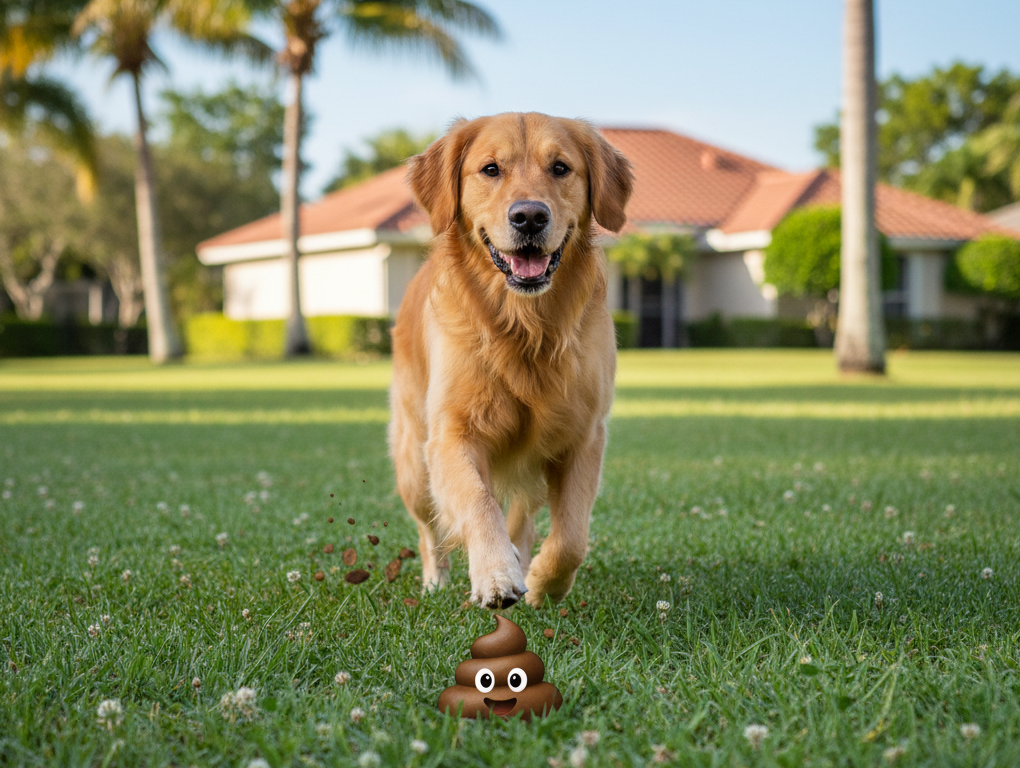dog stepping in pile